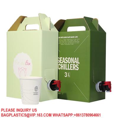 中国 Juice bag Wine pouch Dispenser 3L Kraft Eco Friendly Bag In Box Liquid Plastic Packaging 販売のため