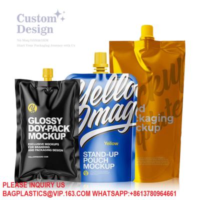 China Eco Transparent Travel Bag Custom Beer Beverage Food Grade Transparent Clear Spout Pouch for sale