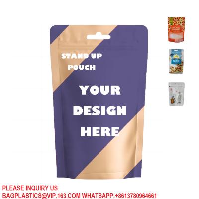 China Sustainable Doypack Self Adhesive Bag Food Packaging Bag For Snack Candy Nougat Biscuit for sale