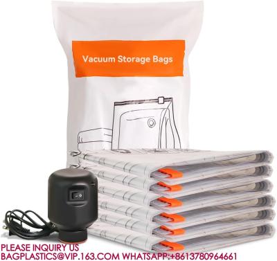 China Space Saver Jumbo Vacuum Storage Bag Double Zip Seal Special Grip Clip Ideal Compression for sale