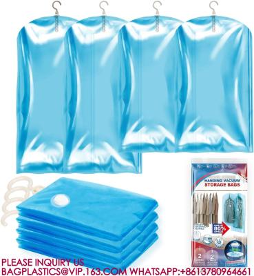 China Hanging Vacuum Storage Bags, Vacuum Sealed Bags Clothing Coats Jackets Space Saver Bags for sale