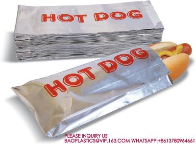 China Foil Hot Dog Wrapper, Insulated Grease Resistant Hot Bag Sleeves, Foil Paper Hot Dog Bag for sale