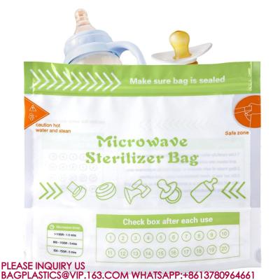 China Microwave Steam Sterilizer Bags, Baby Bottle Cleaning Bag Sterilizer Bags Breast Pump for sale