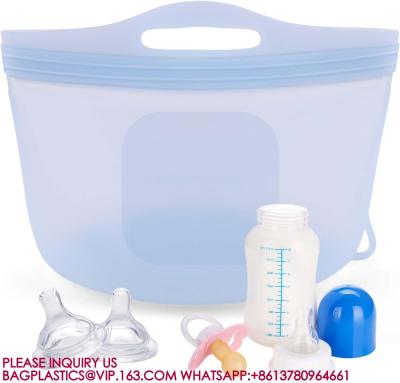 China Microwave Steam Bags Bottles Reusable Silicone Microwave Steam Bags For Baby Bottles for sale