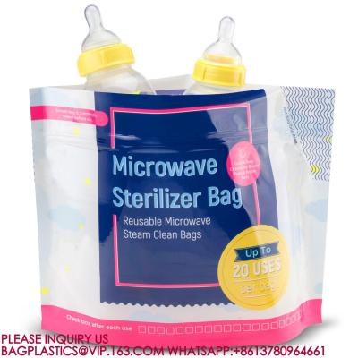 China MICROWAVE STERILIZER BAG Recyclable Travel Baby Bottle Cleaner Microwave Sterilizer Bag for sale