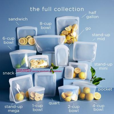 China Reusable Sandwich Snack Bags New Generation Stand Up Zip Container For Soup And Leftovers for sale
