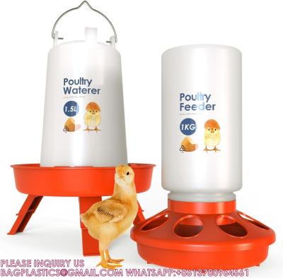 China Recyclable Sustainable Plastic Chick Feeder Waterer Kit Chicken Feeder and Waterer Set for sale