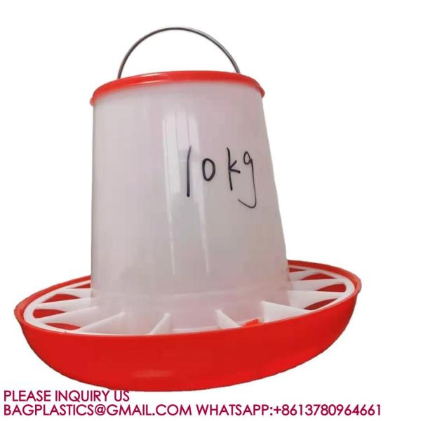 Quality Plastic Poultry Feeder Pan Bucket Water Drinker Farm Equipment Auto 10kg Chicken for sale