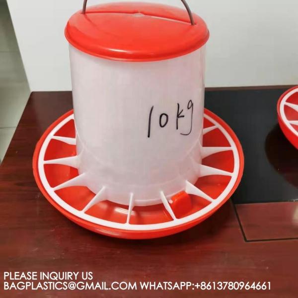 Quality Plastic Poultry Feeder Pan Bucket Water Drinker Farm Equipment Auto 10kg Chicken for sale