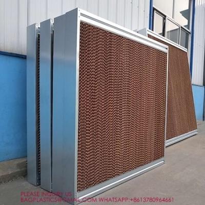 Китай 7090 Brown PVC Evaporative Cooling Pad Systems L6000*H2000*T150 Automatic Poultry Cooling Pad продается