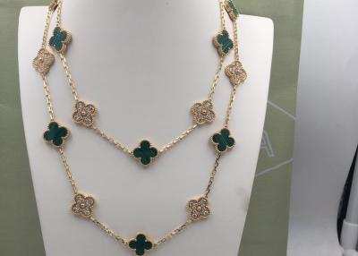 Китай Розовое бриллиантовое колье золота золота 18K, винтажные мотивы ожерелья 20 Альгамбра продается