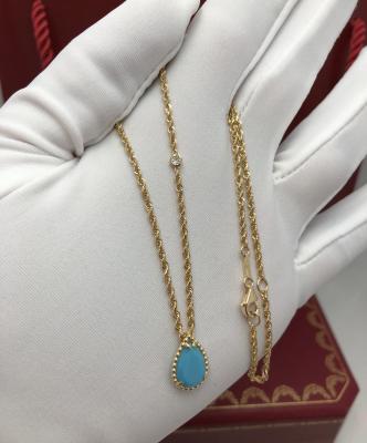 Chine XS dénomment le collier d'or de 18 carats, collier pendant de serpent avec la turquoise à vendre