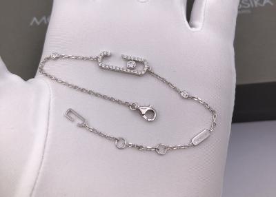 China Small Size 18K White Gold Messika Full Diamond Bracelet VVS Diamonds for sale