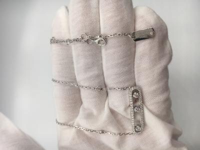 中国 サドルは優雅で独特な18K金のダイヤモンド ネックレスのホワイト ゴールドを形づける 販売のため
