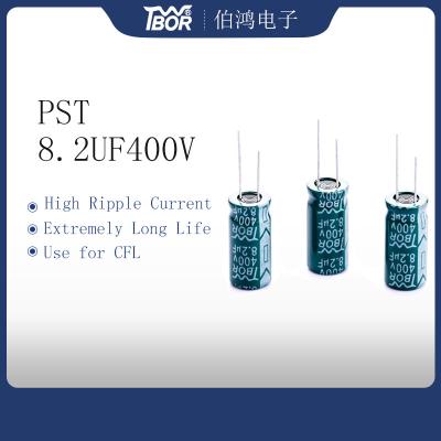 China 8.2uf400v 10x20 Radial Aluminum Electrolytic Capacitors High Ripple Current Capacitor for sale