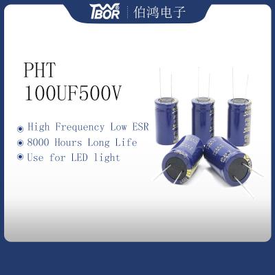 China luz larga do diodo emissor de luz do capacitor da temperatura do capacitor eletrolítico de 22X35mm 100UF 500V à venda
