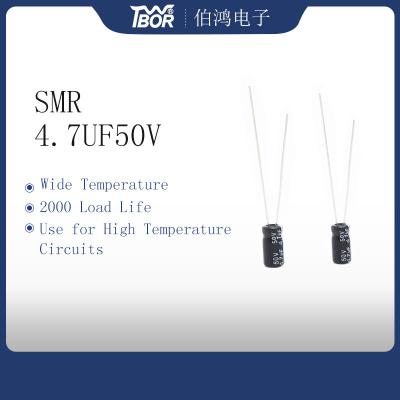 China 2000 horas carregam o tipo radial capacitor 4.7UF 50V 5x11mm da ligação da vida à venda