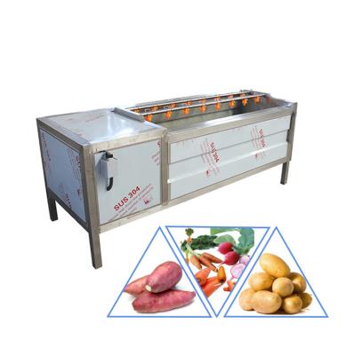China Automatic Roller Brush Nuts Soybean Potato Ginger Carrot Peeling Machine SGS for sale