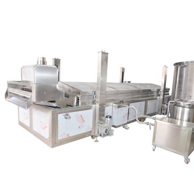 China Automatic 500kg/H Industrial Deep Fryer Machine Gas Heating Fring Machine for sale