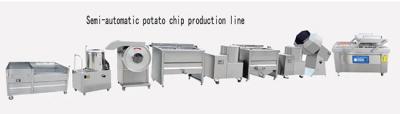 China Semi Automatic 100kg/H Potato Chips Processing Line 55kw for sale