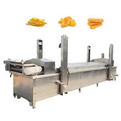 China SUS304 Continuous Frying Machine Coal Heating Snacks Fryer Machine for sale