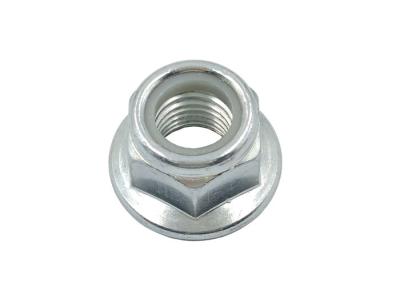 China Galvanized DIN6926 Prevailing Torque Hexagon Flange Nut with Nylon Inserts Grade 10 for sale
