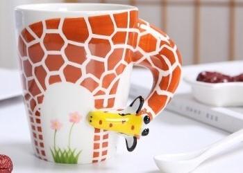 China 15 Oz 450ml Giraffe 9cmx11cm 3D Ceramic Mugs for sale