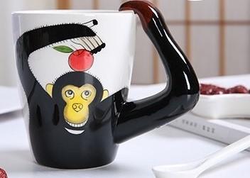 China Coffee Shops Creative 450CC 9cmx11cm Gorilla Mug for sale