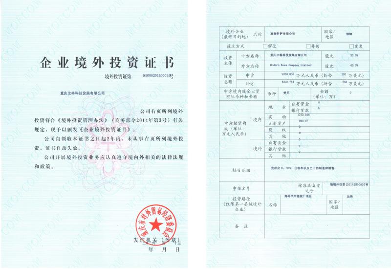 Ghana JV Certificate - Chongqing Big Science & Technology Development Co., Ltd.
