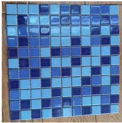 China Zuurbestendige glasmarmer mosaïek porseleinen tegel 600 x 600 mm aangepast Te koop