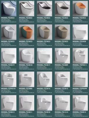 Chine Plancher de toilette en céramique pour ustensiles sanitaires modernes monté avec double système de rinçage à vendre