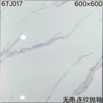 China High Hardness White Square Ceramic Tile , Glistening Polished Ceramic Tile for sale