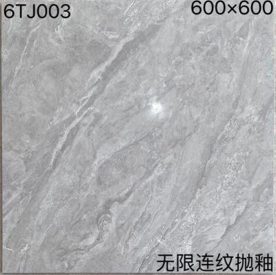 China Tejas de suelo de porcelana pulida y glaseada, tejas de piso grises y brillantes resistentes a las manchas en venta