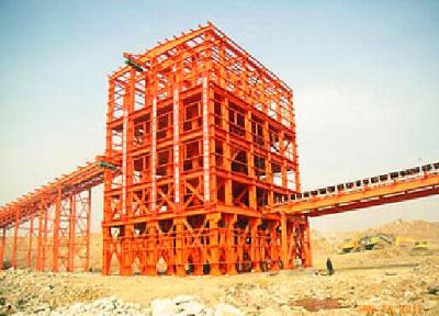 中国 ベルト・コンベヤーの採掘機のために支える溶接された産業鋼鉄建物 販売のため