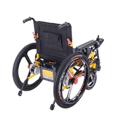 China Outdoor Electric Medical Transport Wheelchair 24V 12Ah Battery Folding for sale