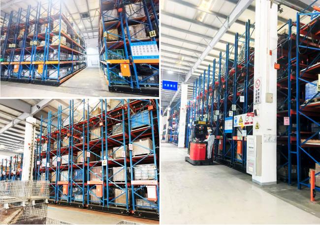 Electric Mobile Pallet Racking Rail-Guided Ground Track Guidance Open Type Electric Mobile Rack Warehouse Storage Rack