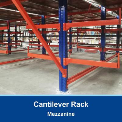 China Cantilever Rack For Long Products Cantilevered Mezzanine Rack  Warehouse Storage Racking for sale