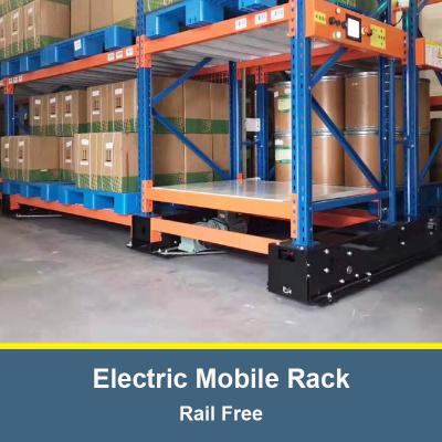 China Electric Mobile Pallet Rack Rail Free Racking Warehouse Storage Rack Electric Mobile Racking for sale