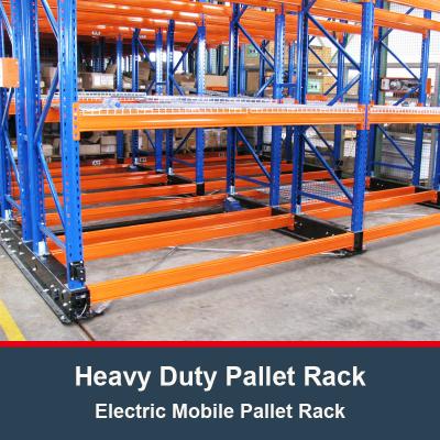 China Heavy Duty Electric Powered Mobile Pallet Rack , Warehouse Storage Rack，www.heavyracking.com for sale