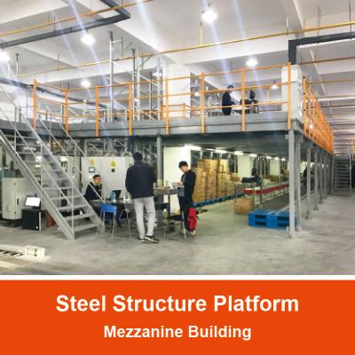 China Plataforma de estructura de acero Mezanino Edificio Almacén Almacén Estante Estructura de acero Baño en venta