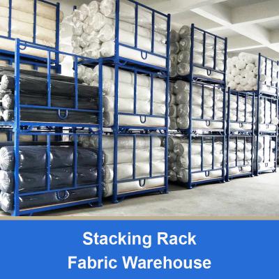 China Foldable Stacking rack Demountable Stacking rack for Canvas Textile Rolls Fabric Stackable Rack for sale