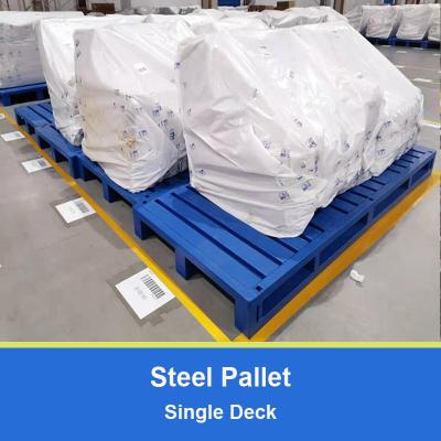 China Plastic Spraying Steel Pallet Single Deck Steel Pallet Metal Pallet for sale