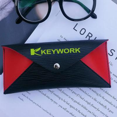 China Travel Spring PU leather Soft Sunglasses Case Durable Splicing Color Portable Recyclable for sale