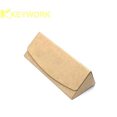 China Ultra Light Triangle Cardboard Optical Glasses Case Double Sided Buckle Carton for sale