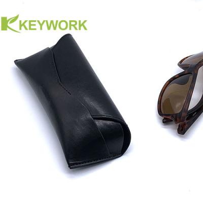 China Beautifully Textured Black PU Leather EVA Eyewear Case Unisex Sunglasses Protector for sale