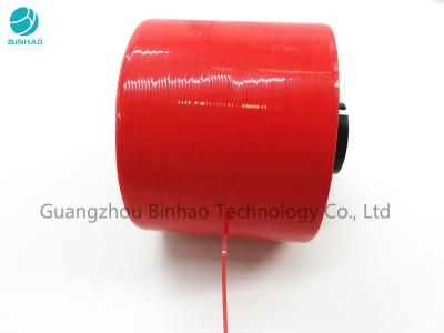China Full Red MOPP 30 Micron Single Side Adhesive Tear Strip Tape for sale