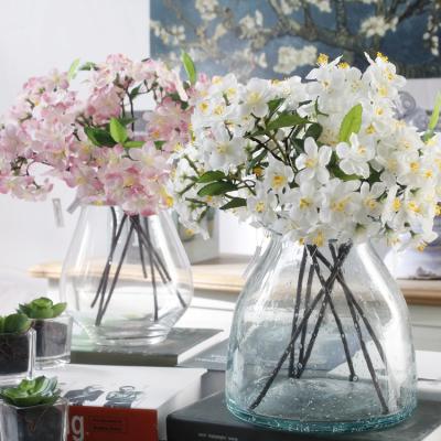 China New Design 33cm Durable 2020 Short Stem Cherry Blossom Flowers Artificial Wedding for sale