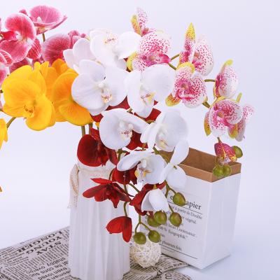China Fashional Wholesale 10 Heads Artificial Real Orchid Flower High Quality Touch Latex Orchid for sale