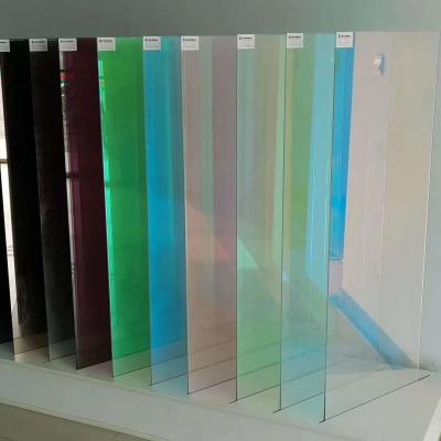 China Thick Thin Blue Black Dichroic Glass Tiles for sale