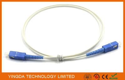 China FTTH Flat SC - SC Patch Cord Single Mode Fibre Patch Leads Simplex 1m White G657A1 for sale